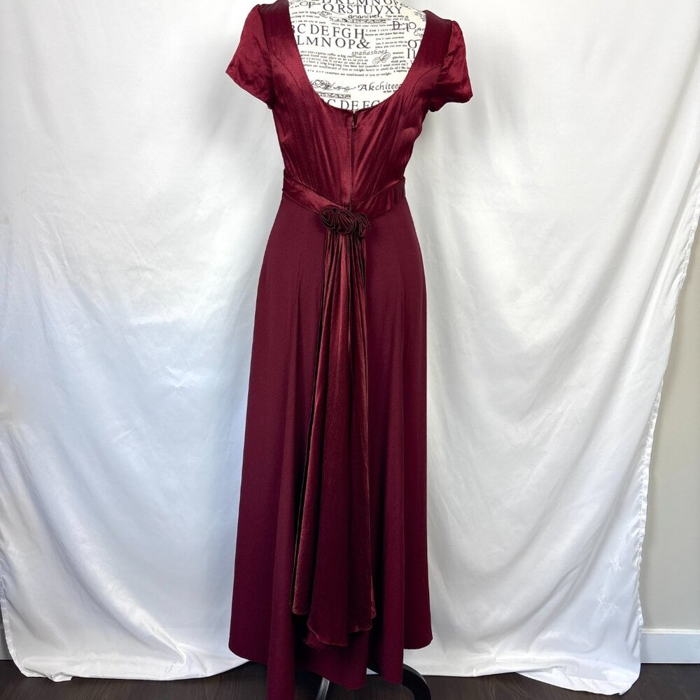 Vintage Burgundy Dress Women’s Size 6 Regency Romantic Castlecore Ren Faire - Picture 5 of 15